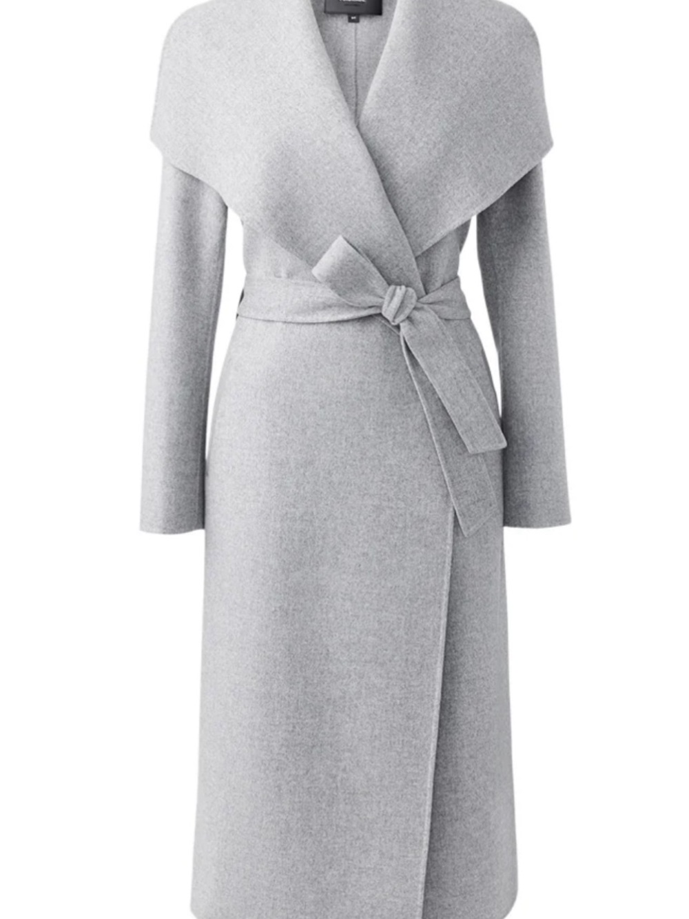 Mackage Light Gray Wrap Coat with Waist Tie